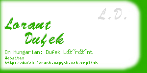 lorant dufek business card